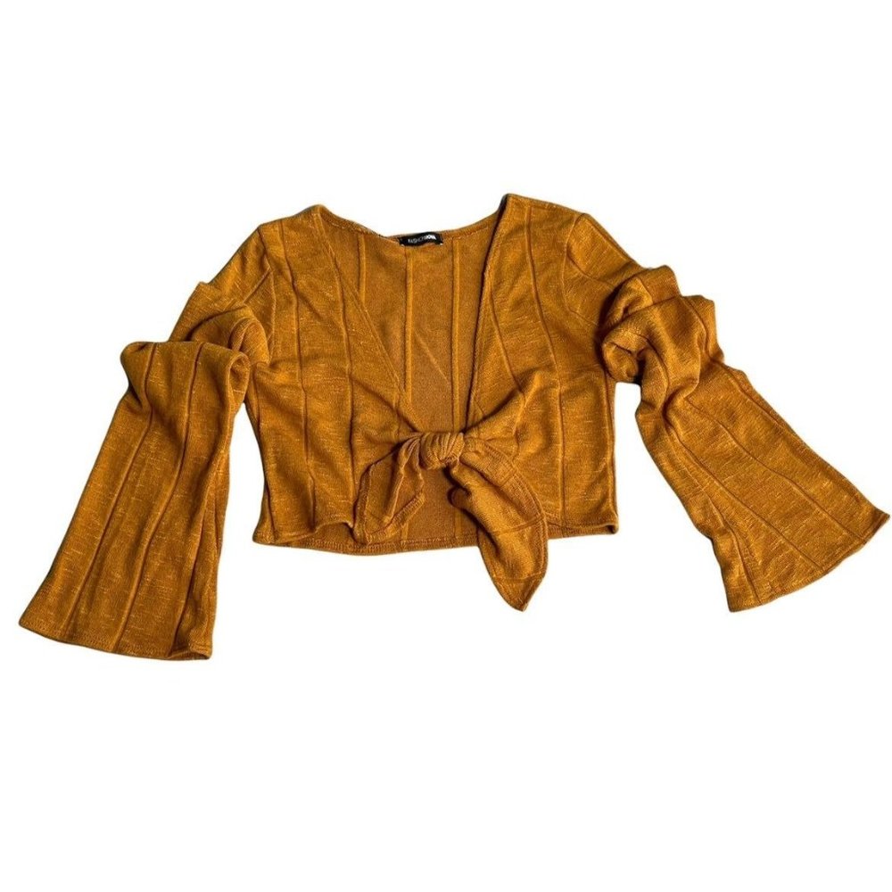 Fashion Nova Tie-Front Cropped Sweater Size Small Shrug Wrap NWT